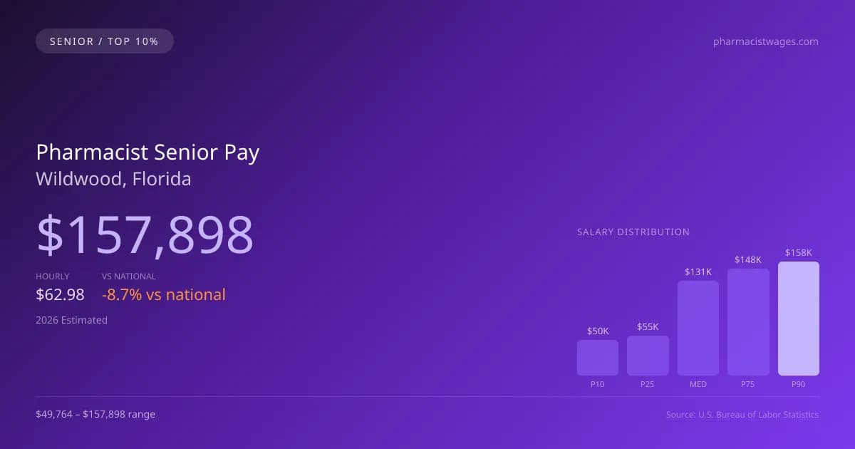 Pharmacist Senior Salary in Wildwood, FL — 2026 est., based on 2025 BLS