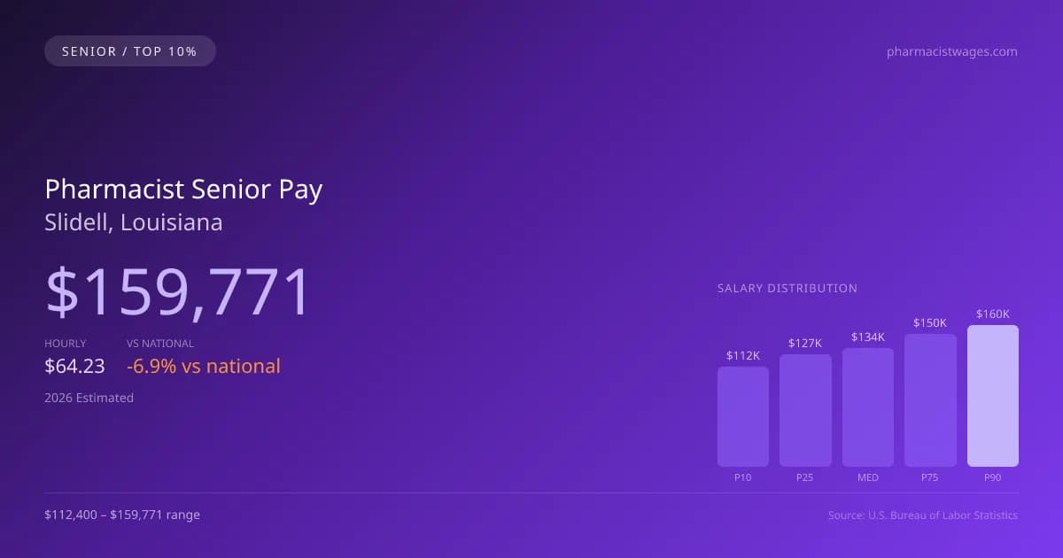 Pharmacist Senior Salary in Slidell, LA — 2026 est., based on 2025 BLS