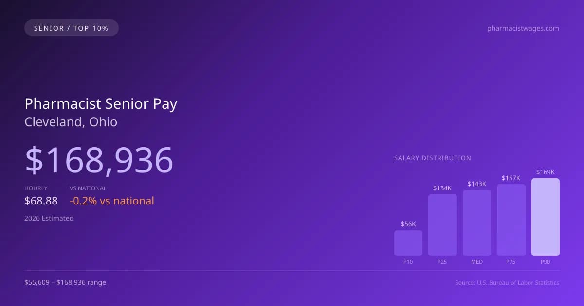 Pharmacist Senior Salary in Cleveland, OH — 2026 est., based on 2025 BLS